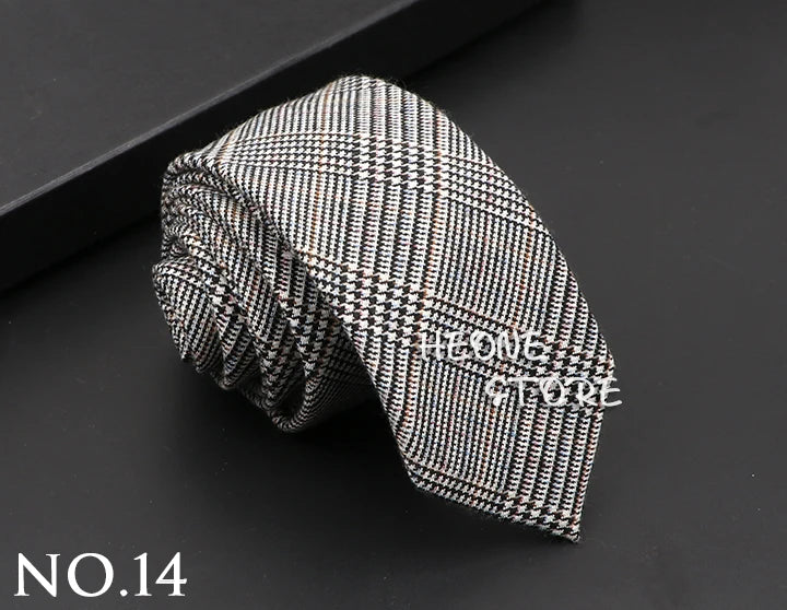 Mens Classic Cotton Ties High Quality Handmade Skinny 6CM Neck Tie Plaid Solid Color Striped Narrow Business Shirt Accessories - Image 21