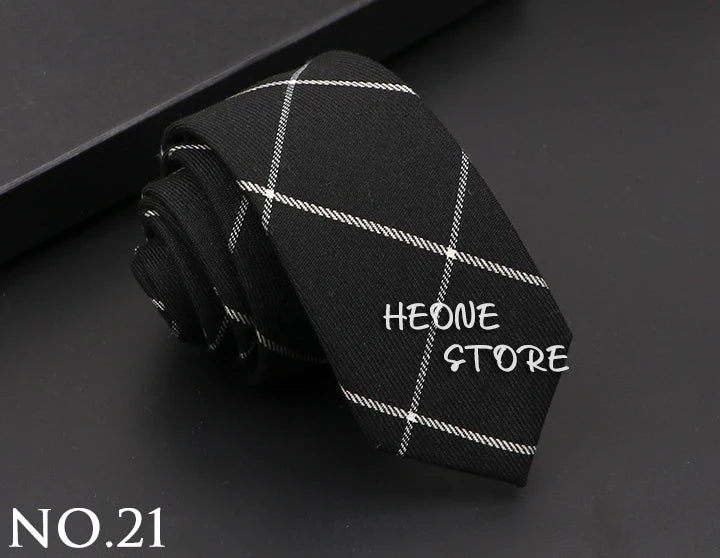 Mens Classic Cotton Ties High Quality Handmade Skinny 6CM Neck Tie Plaid Solid Color Striped Narrow Business Shirt Accessories - Image 28