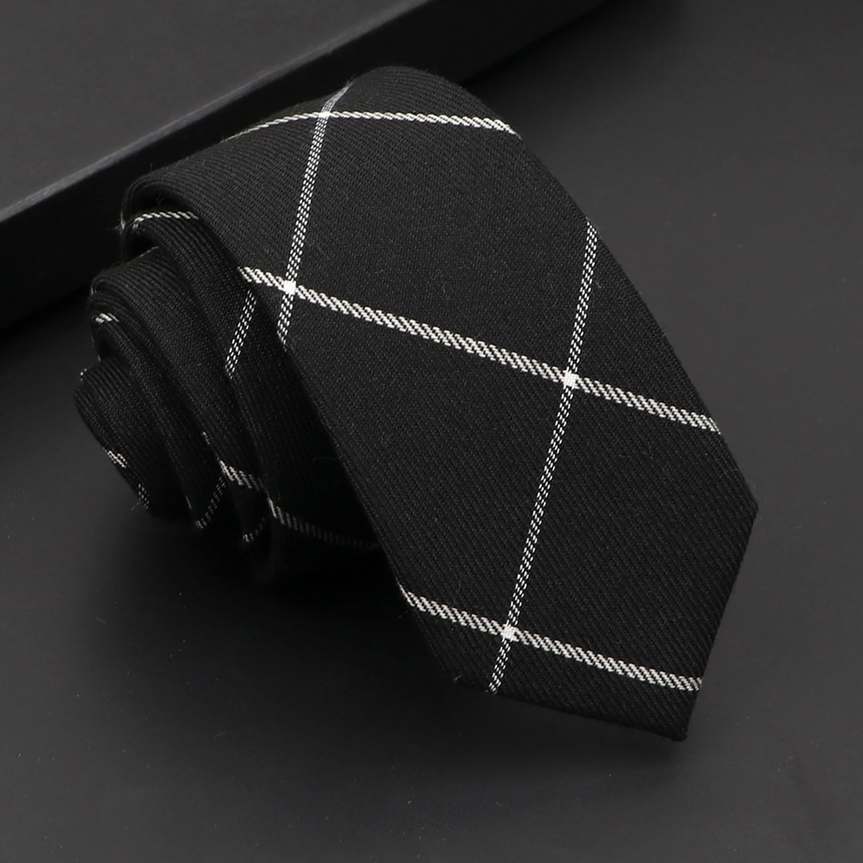 Mens Classic Cotton Ties High Quality Handmade Skinny 6CM Neck Tie Plaid Solid Color Striped Narrow Business Shirt Accessories - Image 3
