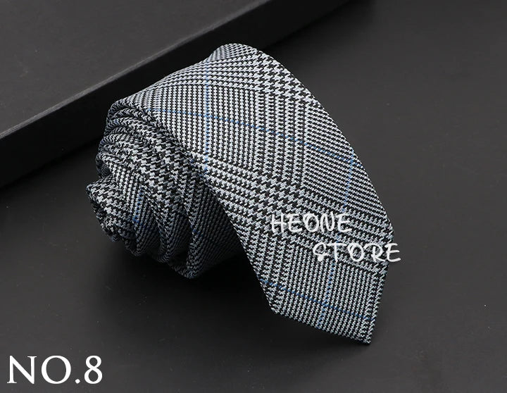Mens Classic Cotton Ties High Quality Handmade Skinny 6CM Neck Tie Plaid Solid Color Striped Narrow Business Shirt Accessories - Image 15