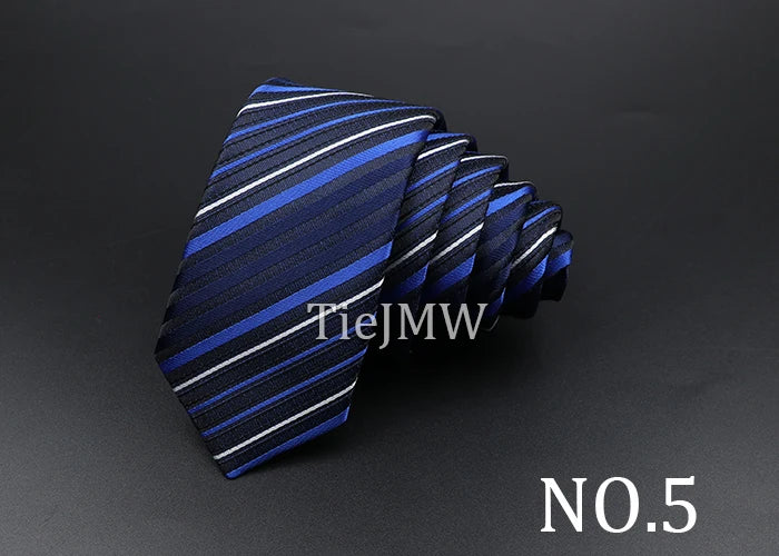 Men's Classic Skinny Stripe Necktie Red Navy Blue Ties Jacquard Woven Solid Plaid Dots Tie Daily Wear Cravat Wedding Party Gift - Image 11