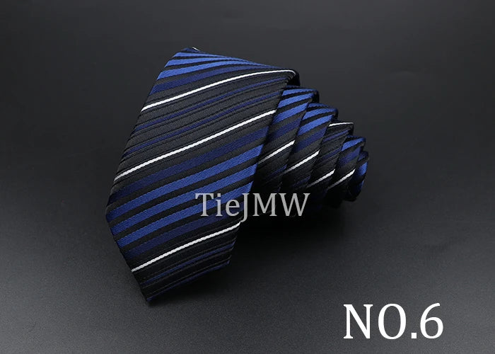 Men's Classic Skinny Stripe Necktie Red Navy Blue Ties Jacquard Woven Solid Plaid Dots Tie Daily Wear Cravat Wedding Party Gift - Image 12
