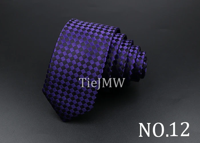 Men's Classic Skinny Stripe Necktie Red Navy Blue Ties Jacquard Woven Solid Plaid Dots Tie Daily Wear Cravat Wedding Party Gift - Image 18