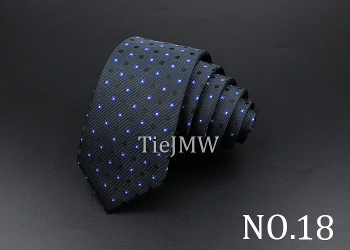 Men's Classic Skinny Stripe Necktie Red Navy Blue Ties Jacquard Woven Solid Plaid Dots Tie Daily Wear Cravat Wedding Party Gift - Image 24