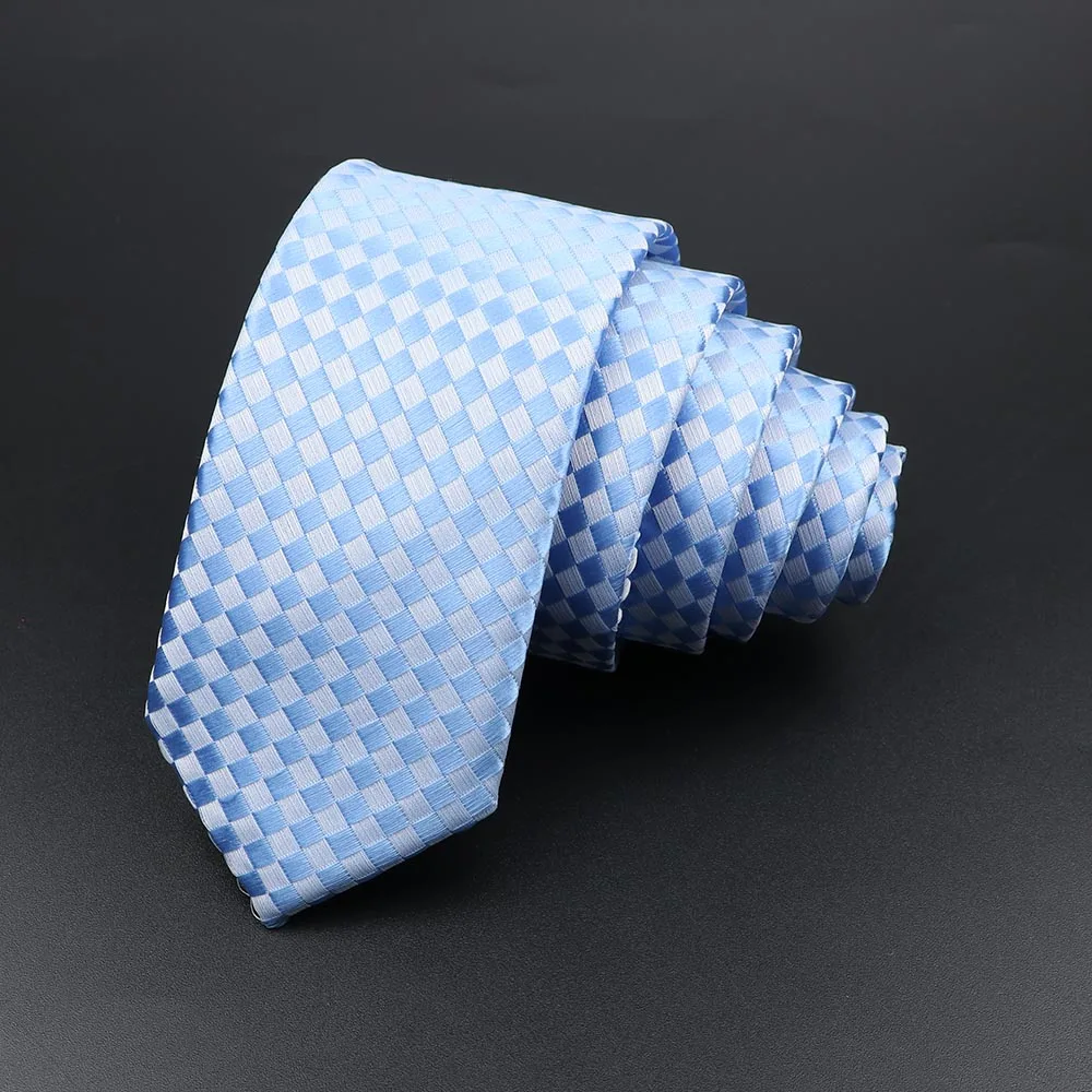 Men's Classic Skinny Stripe Necktie Red Navy Blue Ties Jacquard Woven Solid Plaid Dots Tie Daily Wear Cravat Wedding Party Gift - Image 42