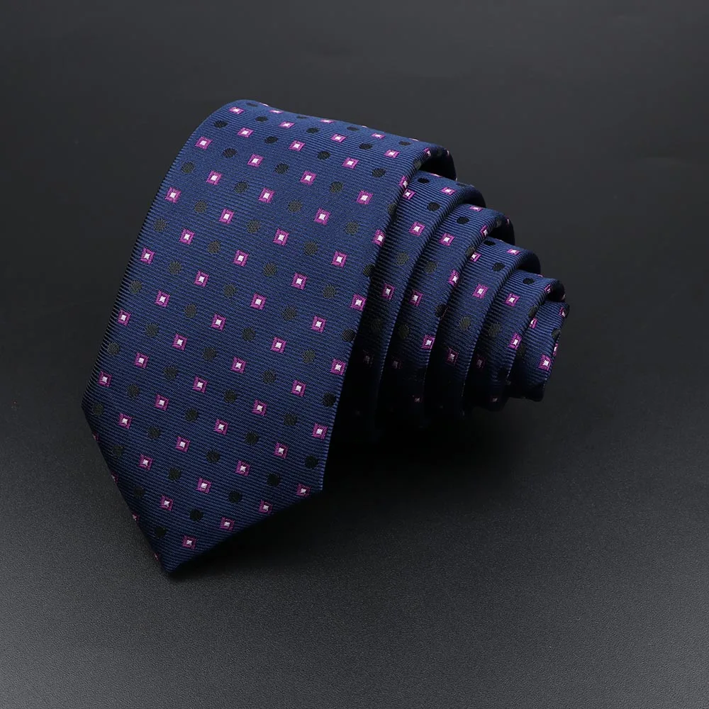 Men's Classic Skinny Stripe Necktie Red Navy Blue Ties Jacquard Woven Solid Plaid Dots Tie Daily Wear Cravat Wedding Party Gift - Image 43