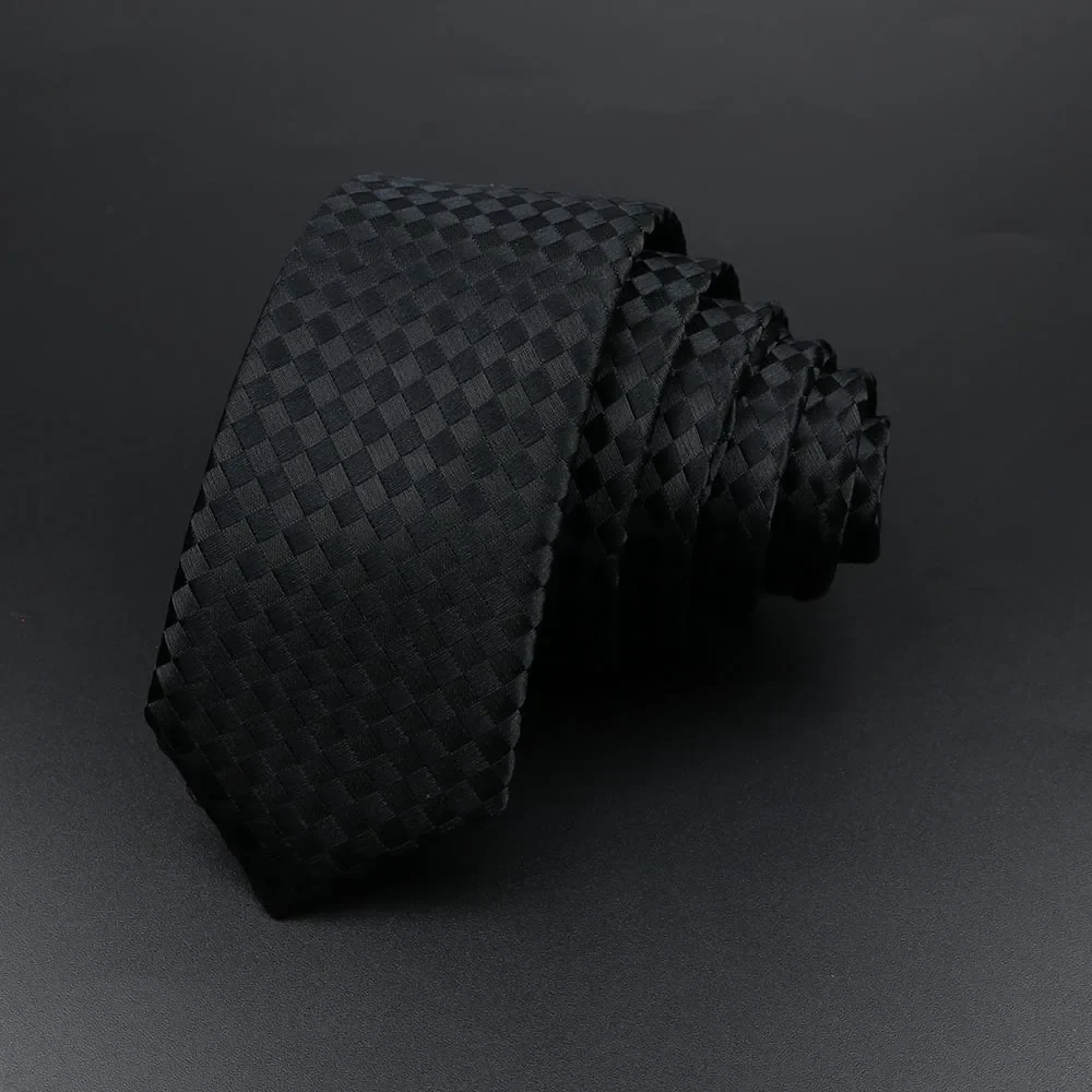 Men's Classic Skinny Stripe Necktie Red Navy Blue Ties Jacquard Woven Solid Plaid Dots Tie Daily Wear Cravat Wedding Party Gift - Image 47