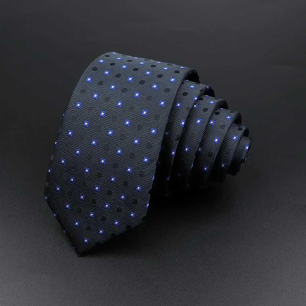 Men's Classic Skinny Stripe Necktie Red Navy Blue Ties Jacquard Woven Solid Plaid Dots Tie Daily Wear Cravat Wedding Party Gift - Image 49