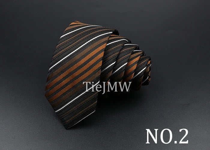 Men's Classic Skinny Stripe Necktie Red Navy Blue Ties Jacquard Woven Solid Plaid Dots Tie Daily Wear Cravat Wedding Party Gift - Image 8