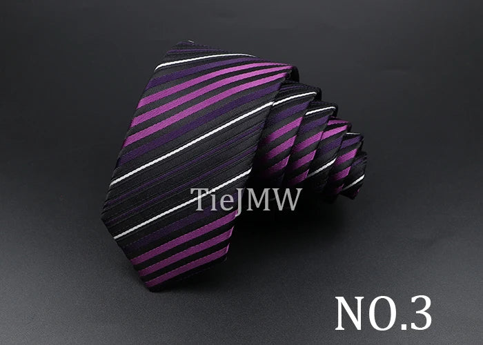 Men's Classic Skinny Stripe Necktie Red Navy Blue Ties Jacquard Woven Solid Plaid Dots Tie Daily Wear Cravat Wedding Party Gift - Image 9