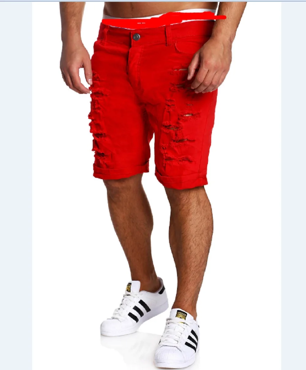 Men's Denim Chino Fashion Shorts Washed Denim Boy Skinny Runway Short Men Jeans Shorts Homme Destroyed Ripped Jeans Plus Size - Image 10