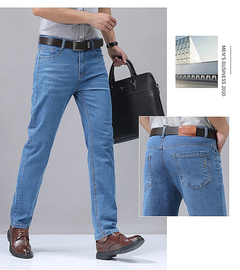 Men's Denim Jeans Thin Summer Straight Business Soft Fashion New High Quality Pants New Arrivals Dropship OL Work Trousers - Image 10