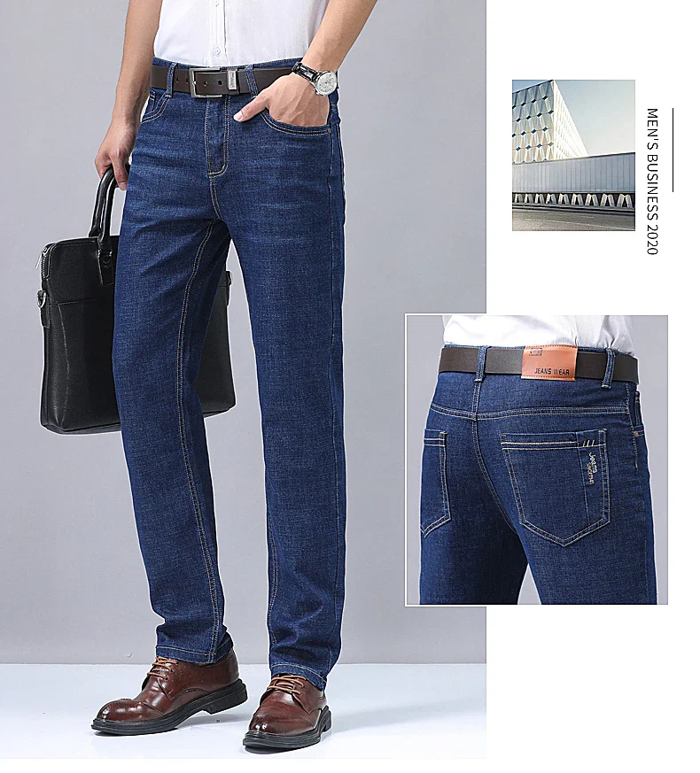 Men's Denim Jeans Thin Summer Straight Business Soft Fashion New High Quality Pants New Arrivals Dropship OL Work Trousers - Image 14