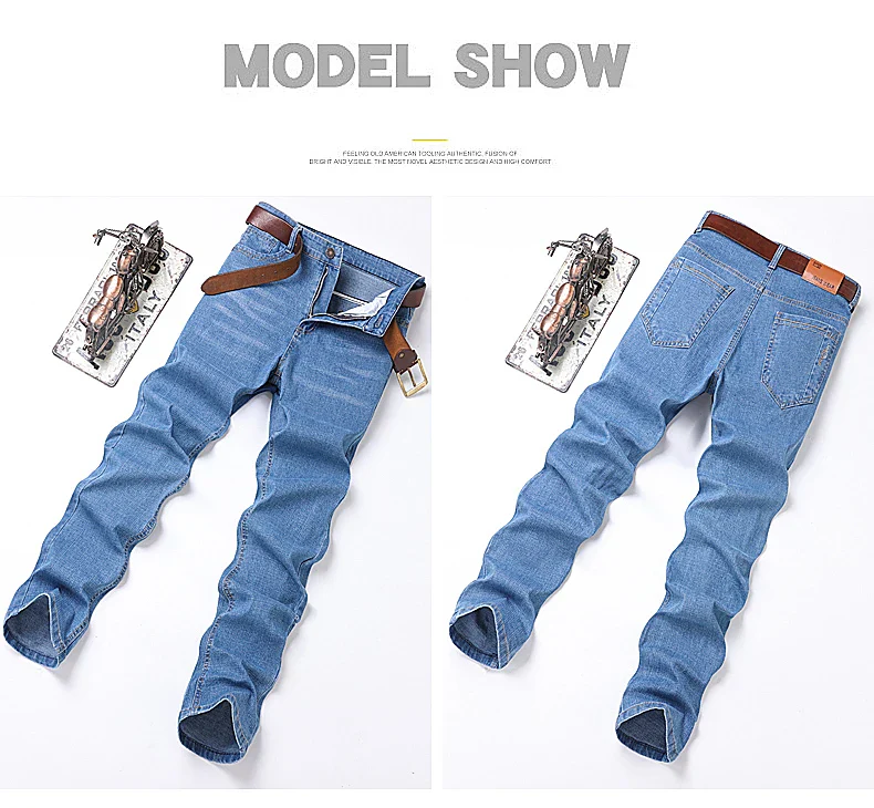 Men's Denim Jeans Thin Summer Straight Business Soft Fashion New High Quality Pants New Arrivals Dropship OL Work Trousers - Image 16