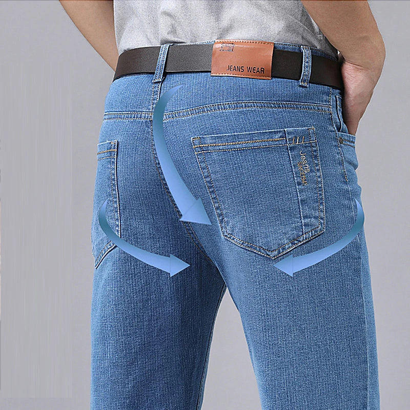 Men's Denim Jeans Thin Summer Straight Business Soft Fashion New High Quality Pants New Arrivals Dropship OL Work Trousers - Image 5