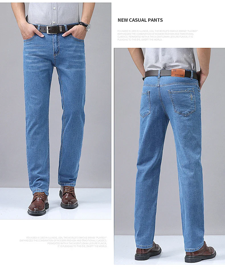 Men's Denim Jeans Thin Summer Straight Business Soft Fashion New High Quality Pants New Arrivals Dropship OL Work Trousers - Image 9