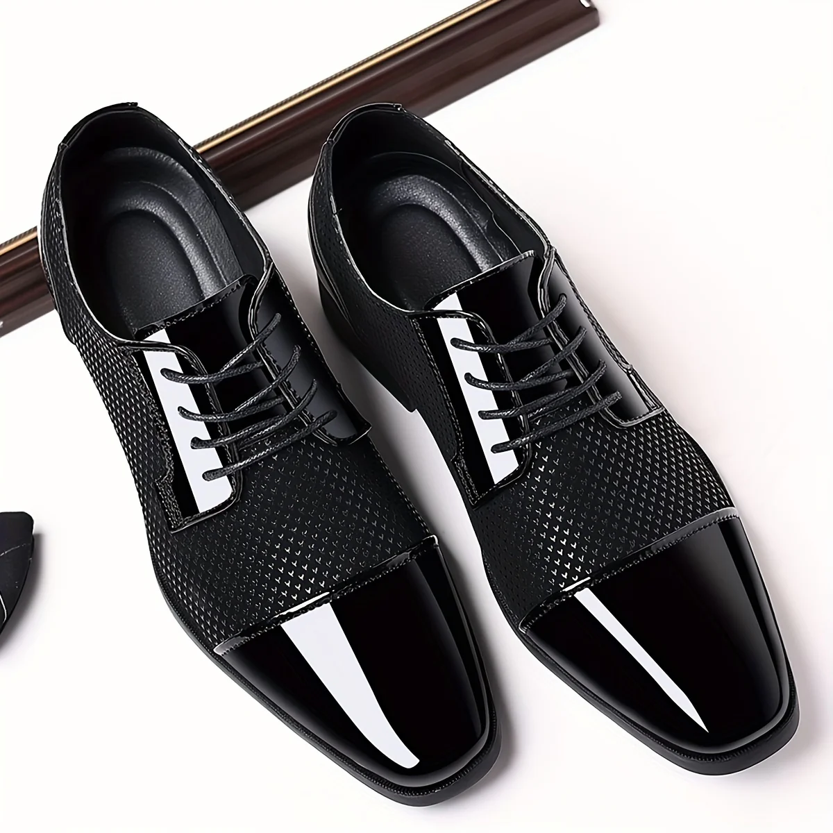 Men'S Dress Shoes Classic Lace-Up Formal Oxfords Modern Tuxedo Business Casual Scale Pattern Comfort Formal Shoes for Men Father'S Day Gift - Image 10
