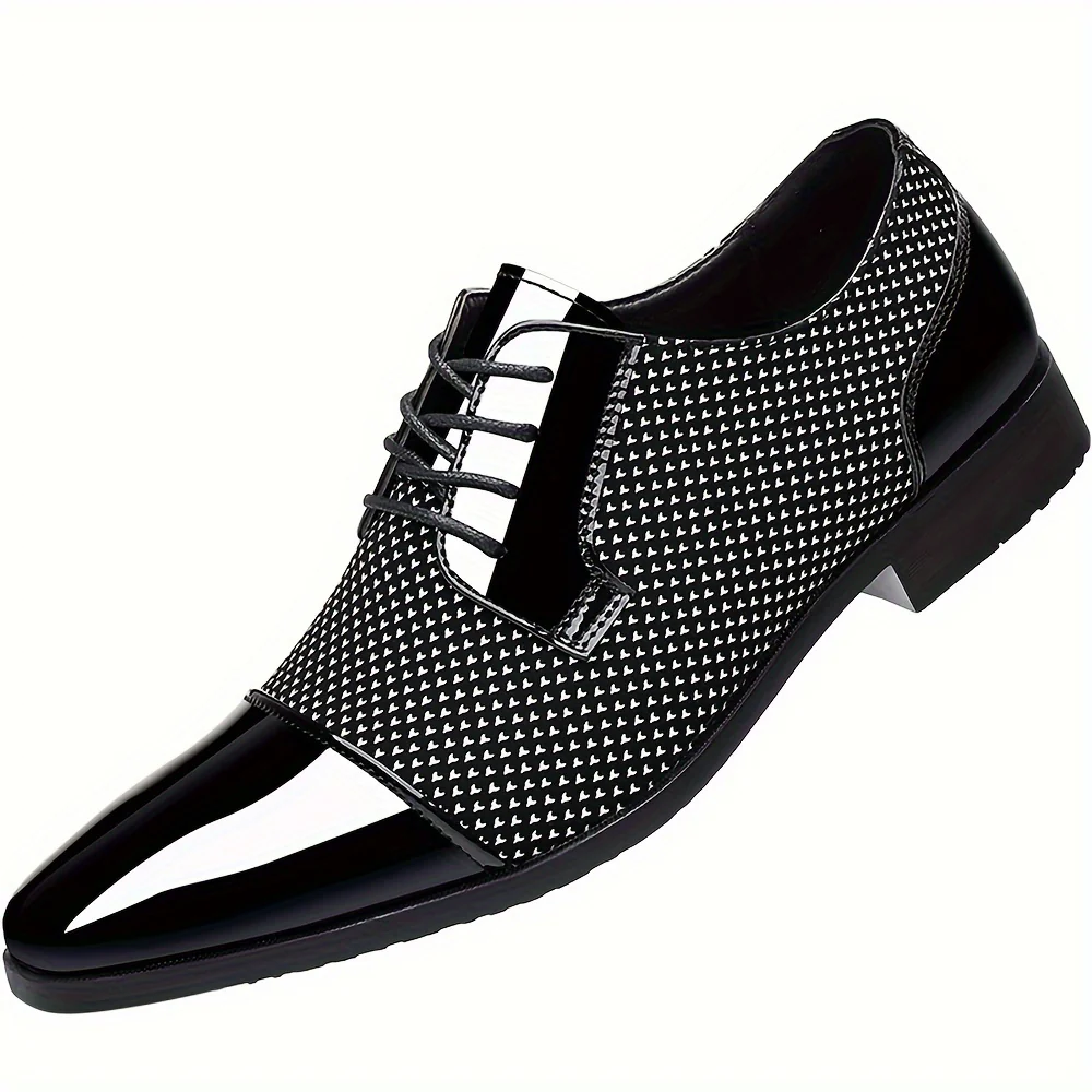 Men'S Dress Shoes Classic Lace-Up Formal Oxfords Modern Tuxedo Business Casual Scale Pattern Comfort Formal Shoes for Men Father'S Day Gift - Image 12