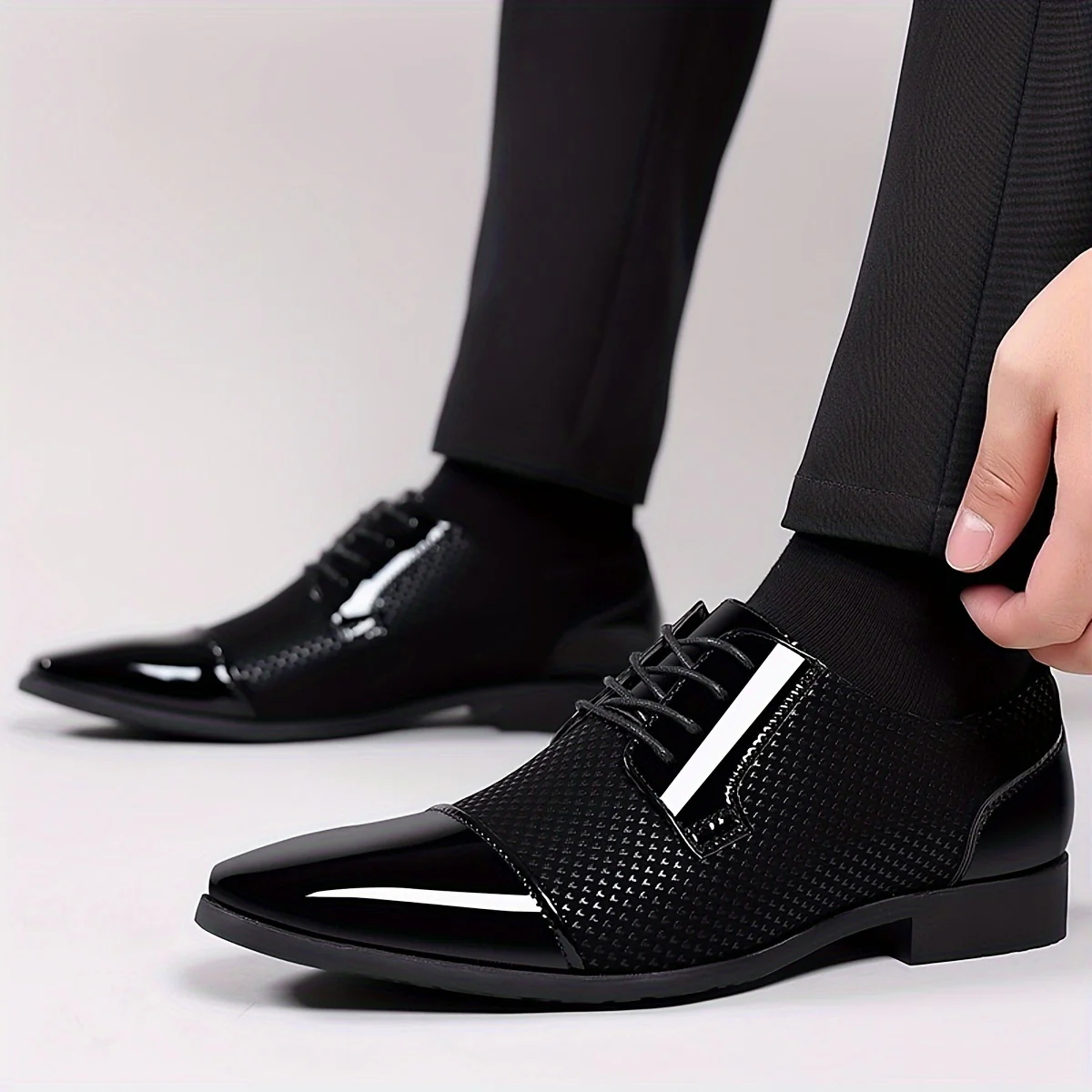 Men'S Dress Shoes Classic Lace-Up Formal Oxfords Modern Tuxedo Business Casual Scale Pattern Comfort Formal Shoes for Men Father'S Day Gift - Image 2