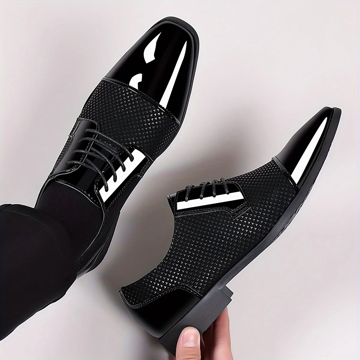 Men'S Dress Shoes Classic Lace-Up Formal Oxfords Modern Tuxedo Business Casual Scale Pattern Comfort Formal Shoes for Men Father'S Day Gift - Image 7