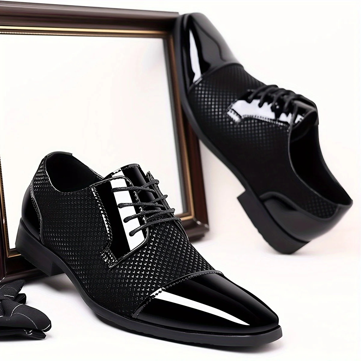 Men'S Dress Shoes Classic Lace-Up Formal Oxfords Modern Tuxedo Business Casual Scale Pattern Comfort Formal Shoes for Men Father'S Day Gift - Image 8