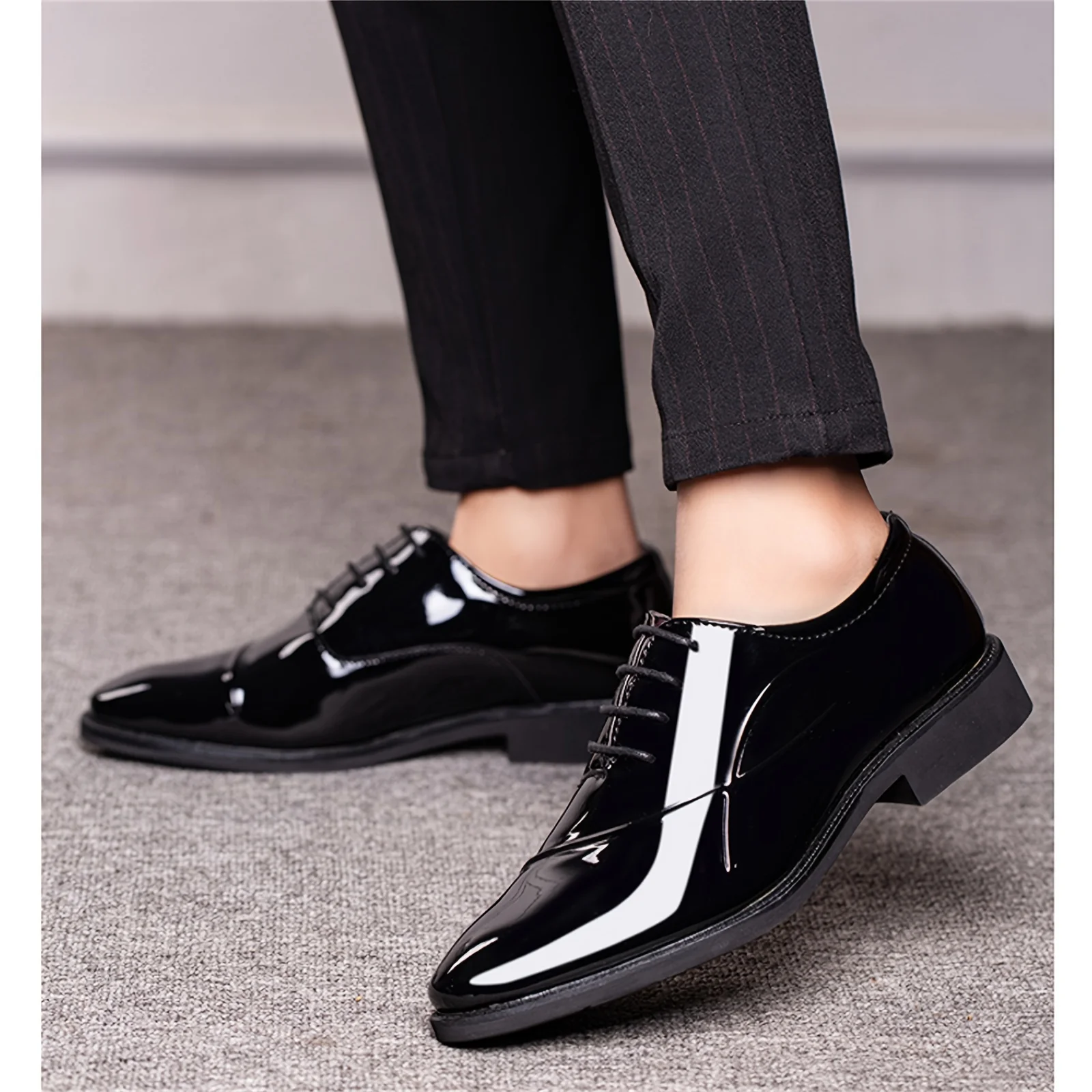 Men's Dress Shoes Classic Modern Formal Business Oxford Comfortable Tuxedo Casual Lace Up Derbys Shoes for Men Father's Day Gift - Image 2