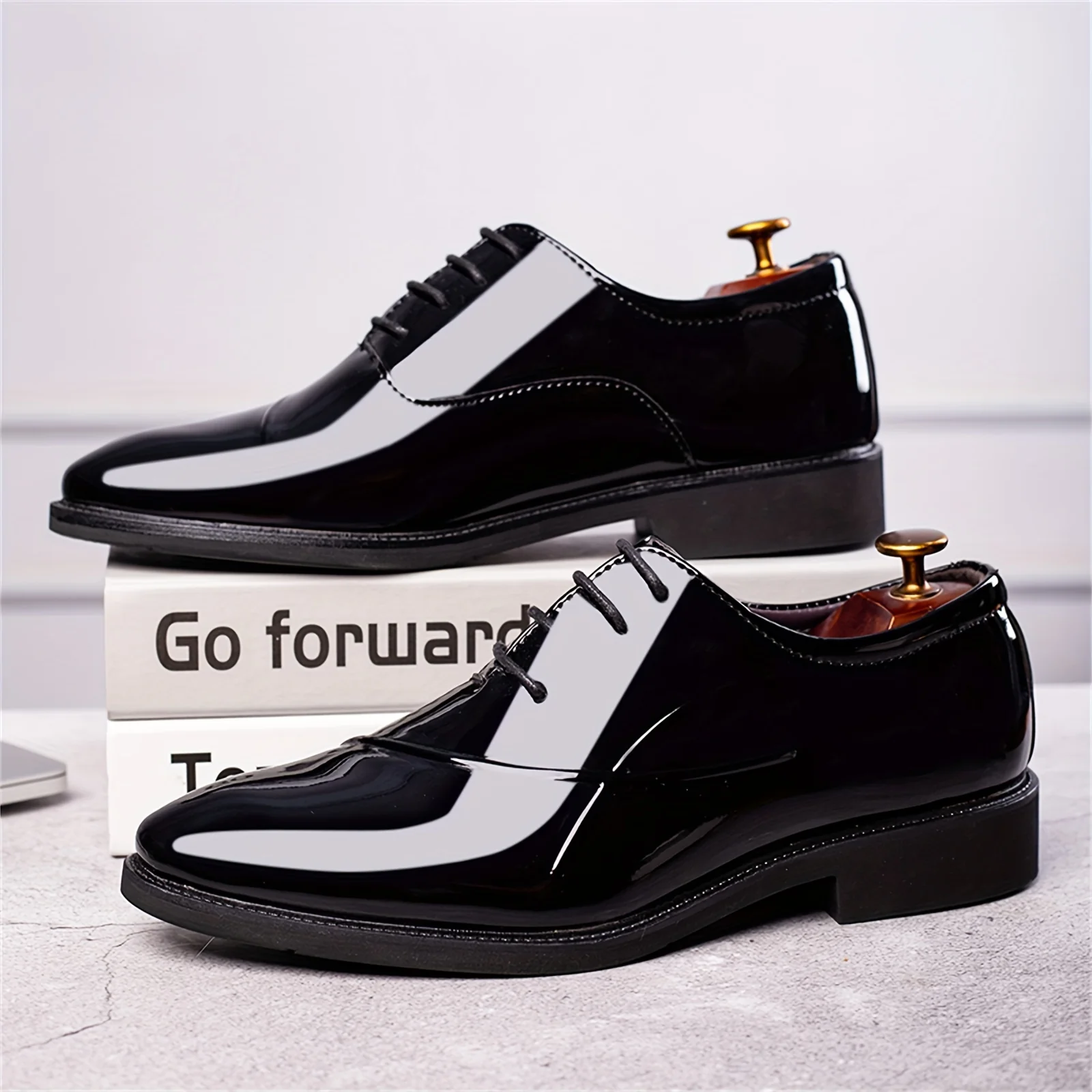 Men's Dress Shoes Classic Modern Formal Business Oxford Comfortable Tuxedo Casual Lace Up Derbys Shoes for Men Father's Day Gift - Image 4