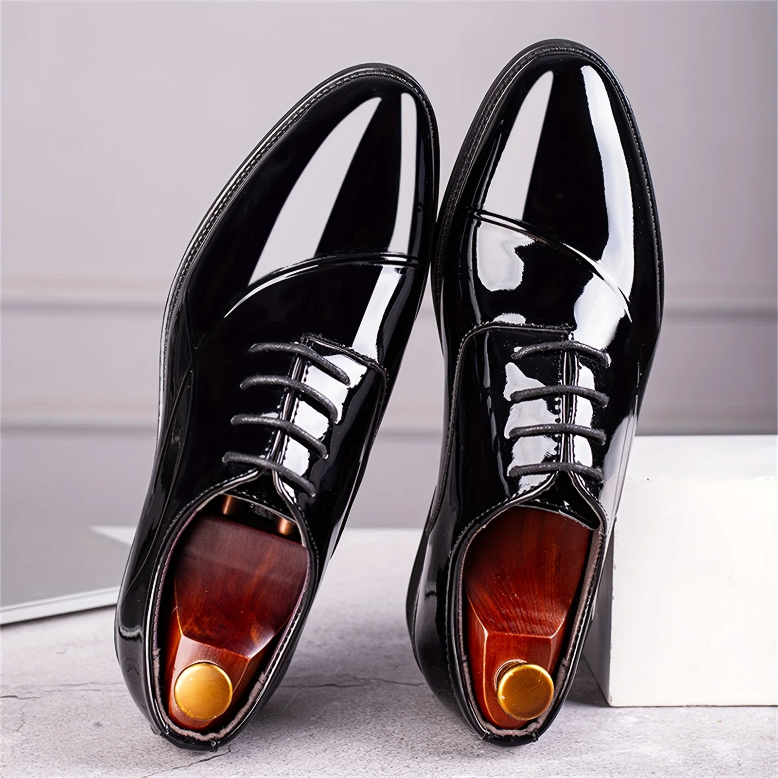 Men's Dress Shoes Classic Modern Formal Business Oxford Comfortable Tuxedo Casual Lace Up Derbys Shoes for Men Father's Day Gift - Image 5