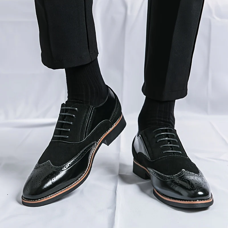 Men'S Dress Shoes Leather Classic Formal Men Oxfords Retro Derby Oxford - Image 10