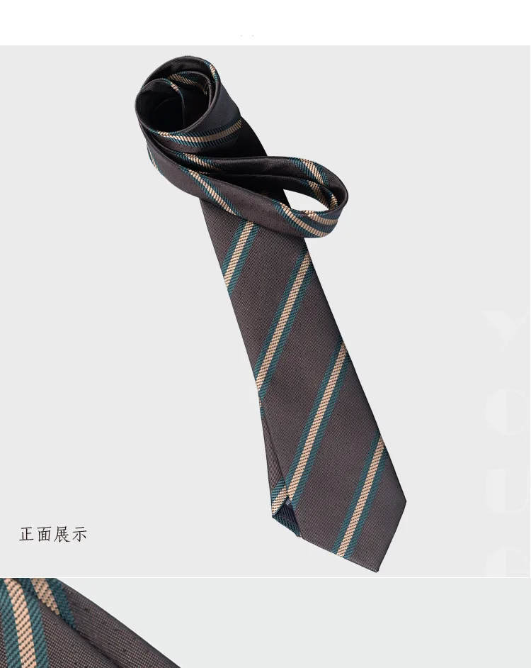 Men's Fashion Silk Tie 8cm Striped Novelty Necktie Blue Green Orange Color Ties For Men Floral Party Ties Wedding Business Gift - Image 4