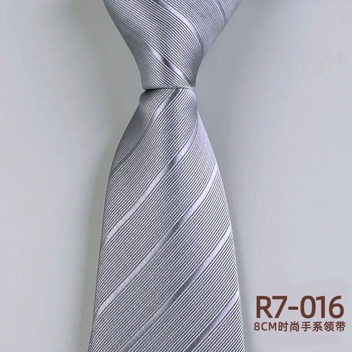 Men's Fashion Silk Tie 8cm Striped Novelty Necktie Blue Green Orange Color Ties For Men Floral Party Ties Wedding Business Gift - Image 48