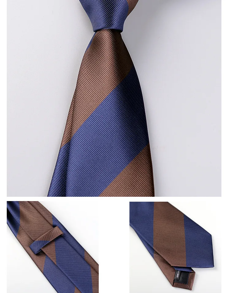 Men's Fashion Silk Tie 8cm Striped Novelty Necktie Blue Green Orange Color Ties For Men Floral Party Ties Wedding Business Gift - Image 9