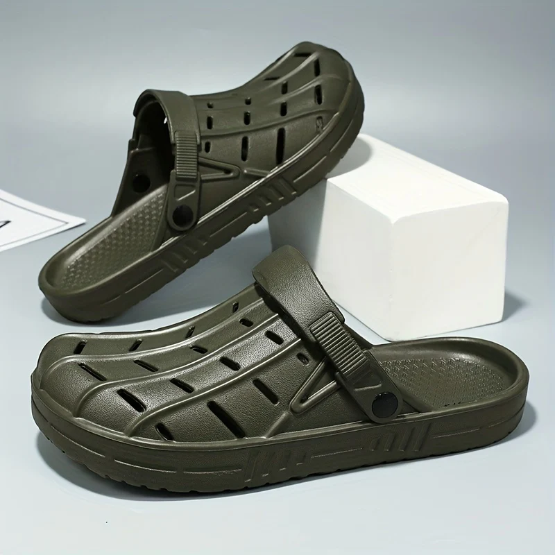 Men's Fashionable Breathable Oversized Clogs - Casual Slip-On Beach & Garden Sandals, EVA Material - Image 9