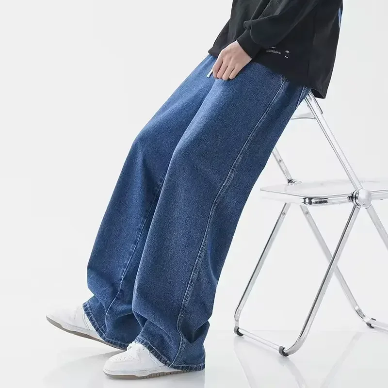 Men's fashionable loose jeans oversized straight leg loose casual denim pants male street wear fashion Y2k wide leg trousers - Image 5