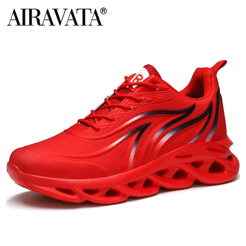 Men's Flame Printed Sneakers Flying Weave Sports Shoes Comfortable Running Shoes Outdoor Men Athletic Shoes - Image 3