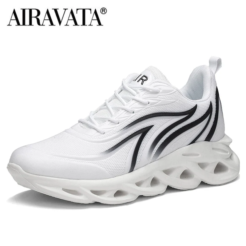 Men's Flame Printed Sneakers Flying Weave Sports Shoes Comfortable Running Shoes Outdoor Men Athletic Shoes - Image 9