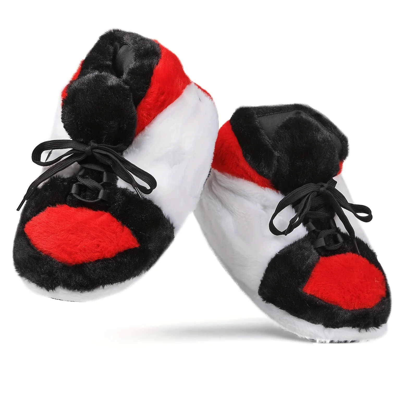 Men's Fuzzy Lace Up Thermal Home Shoes, Comfy Non Slip Casual Funny Indoor Shoes, Men's Footwear - Image 2
