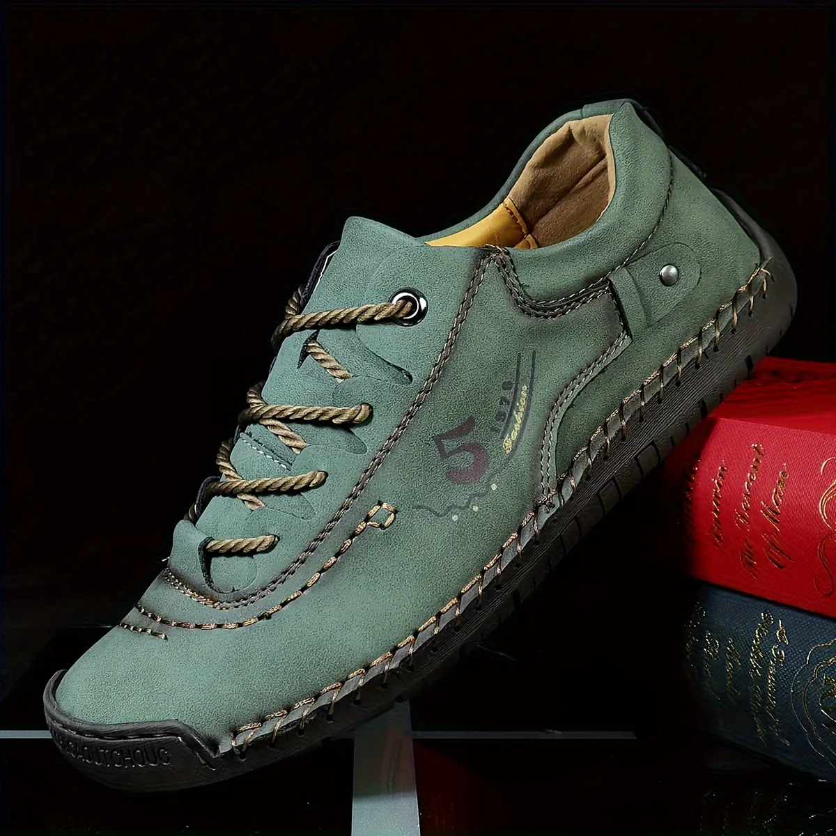 Men's Handmade Stitching Casual Shoes Flats Outdoor Walking Sneakers - Image 7