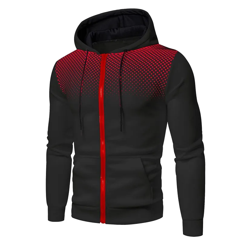 Mens Hoodie Zip Up Hoodie Sweatshirt Graphic Zipper Pocket Polka Pot Print Sports Outdoor Casual Daily Hoodies Slim Sweatshirts - Image 4
