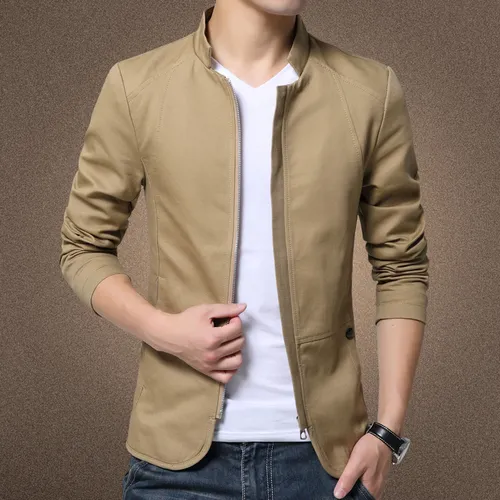 Mens Jacket Fashion Standing Collar Jacket Coats Men Slim Fit Business Casual Male Jackets Men Clothing Plus Size M-5XL Solid - Image 10