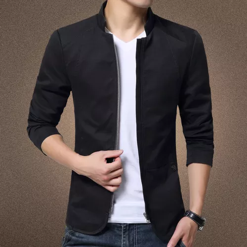 Mens Jacket Fashion Standing Collar Jacket Coats Men Slim Fit Business Casual Male Jackets Men Clothing Plus Size M-5XL Solid - Image 8