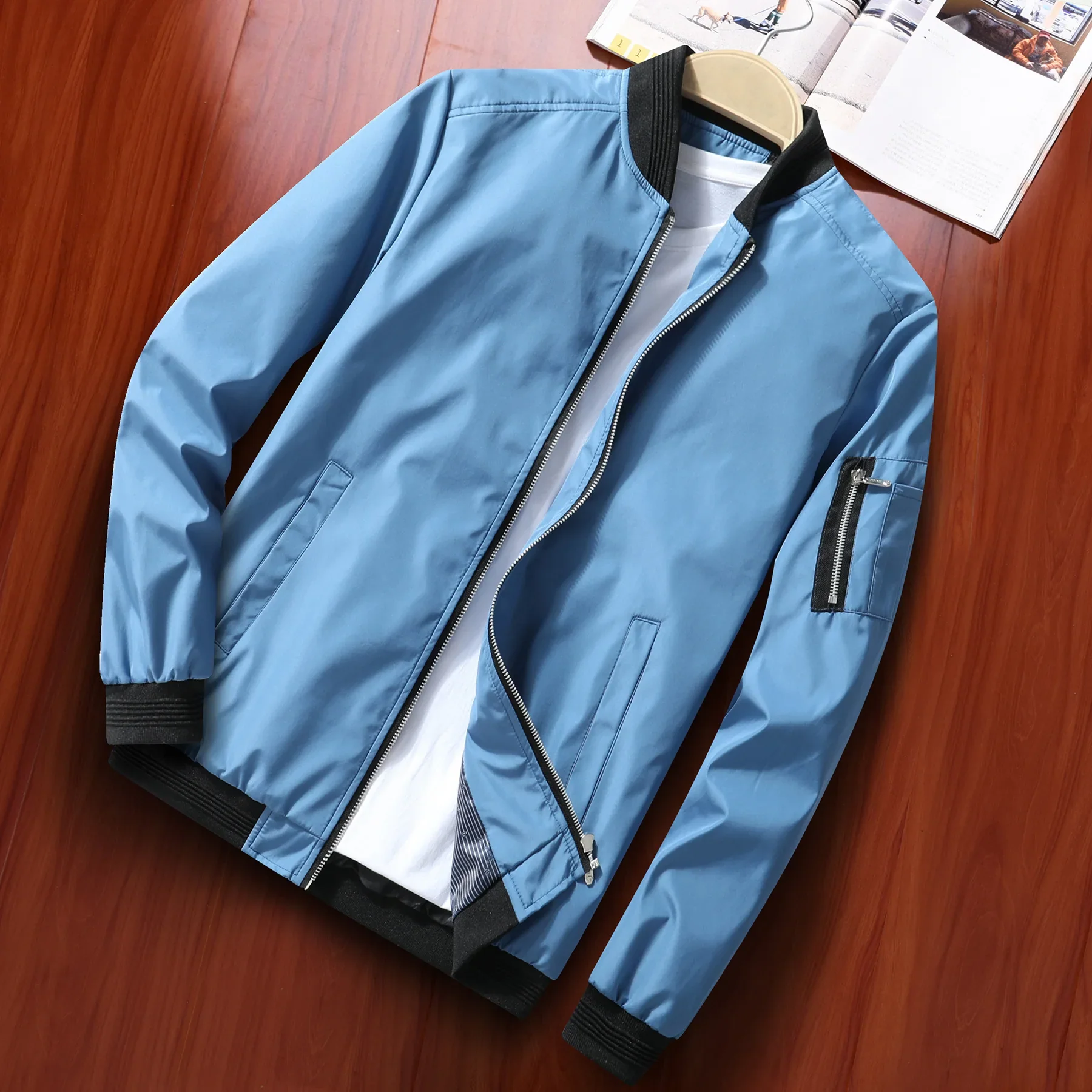 Mens Jackets Casual Coats Fashion Slim Men Jacket Male Motorcycle Streetwear Men's Bomber Jacket Simple British Style Man Coat - Image 3