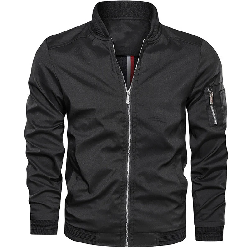 Mens Jackets Casual Coats Fashion Slim Men Jacket Male Motorcycle Streetwear Men's Bomber Jacket Simple British Style Man Coat - Image 5