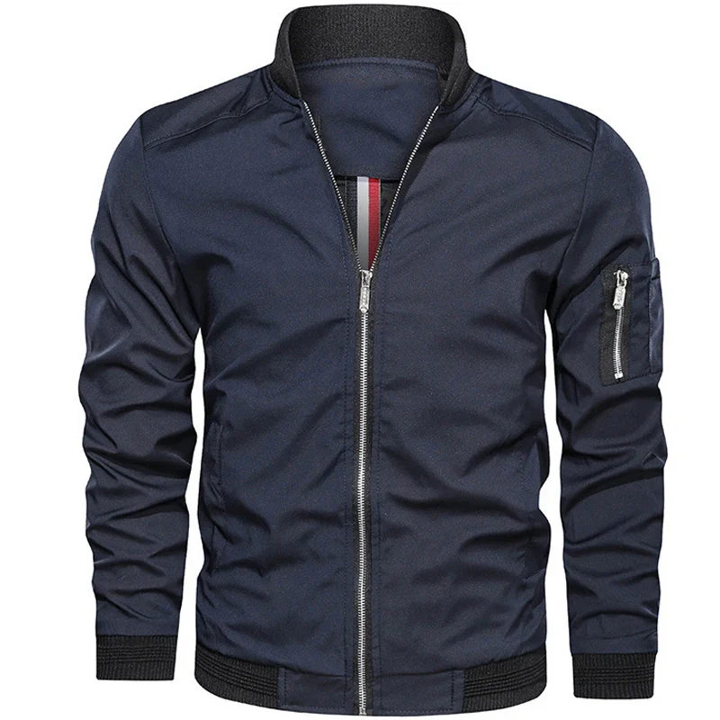 Mens Jackets Casual Coats Fashion Slim Men Jacket Male Motorcycle Streetwear Men's Bomber Jacket Simple British Style Man Coat - Image 9