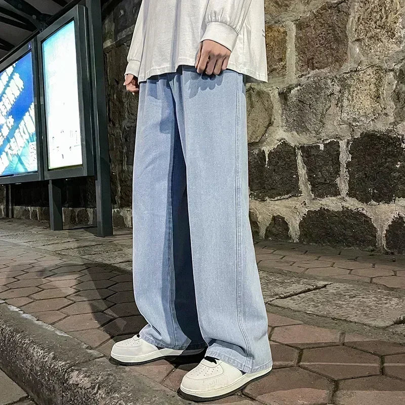 Men's Jeans American Loose Wide-leg Loose Straight Casual Trousers Street Hip-hop Baggy Jeans Black Grey Blue Streetwear Men - Image 14