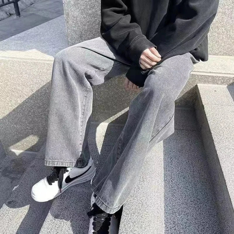 Men's Jeans American Loose Wide-leg Loose Straight Casual Trousers Street Hip-hop Baggy Jeans Black Grey Blue Streetwear Men - Image 5