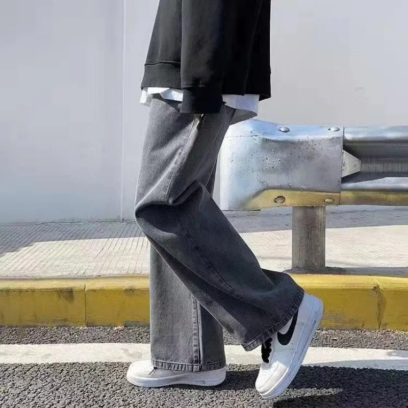 Men's Jeans American Loose Wide-leg Loose Straight Casual Trousers Street Hip-hop Baggy Jeans Black Grey Blue Streetwear Men - Image 6