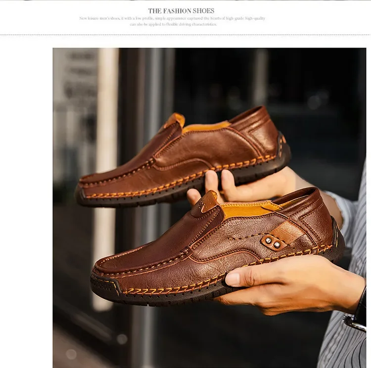 Mens Loafers Breathable Slip on Italian Driving Shoes Chaussure Homme Genuine Leather Men Handmade Casual Shoes - Image 20