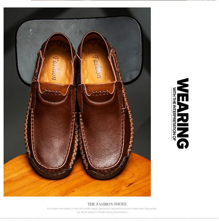 Mens Loafers Breathable Slip on Italian Driving Shoes Chaussure Homme Genuine Leather Men Handmade Casual Shoes - Image 21
