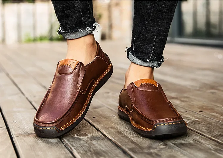 Mens Loafers Breathable Slip on Italian Driving Shoes Chaussure Homme Genuine Leather Men Handmade Casual Shoes - Image 22